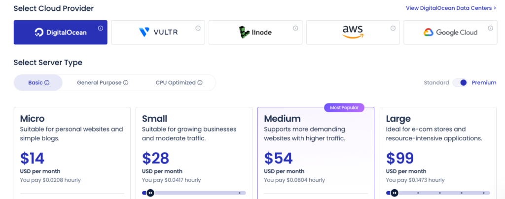 Cloudways pricing plans